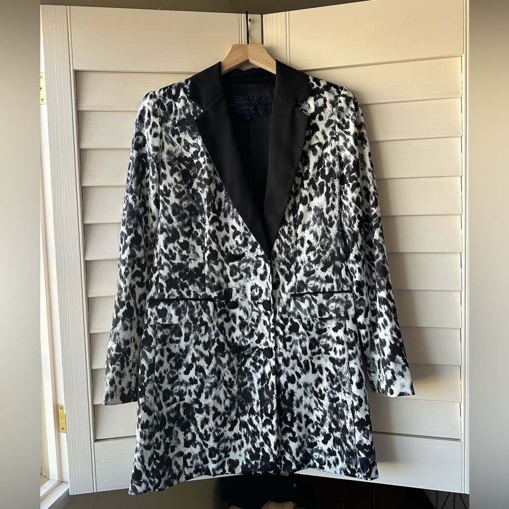 Rachel Rachel Roy Black and White Leopard Blazer